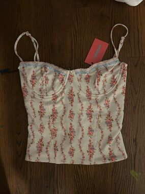 Edikted white floral corset top